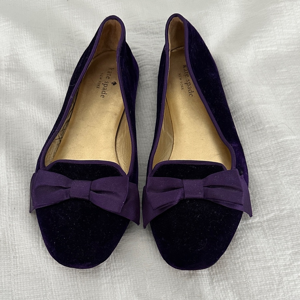 Kate Spade purple velvet flats.